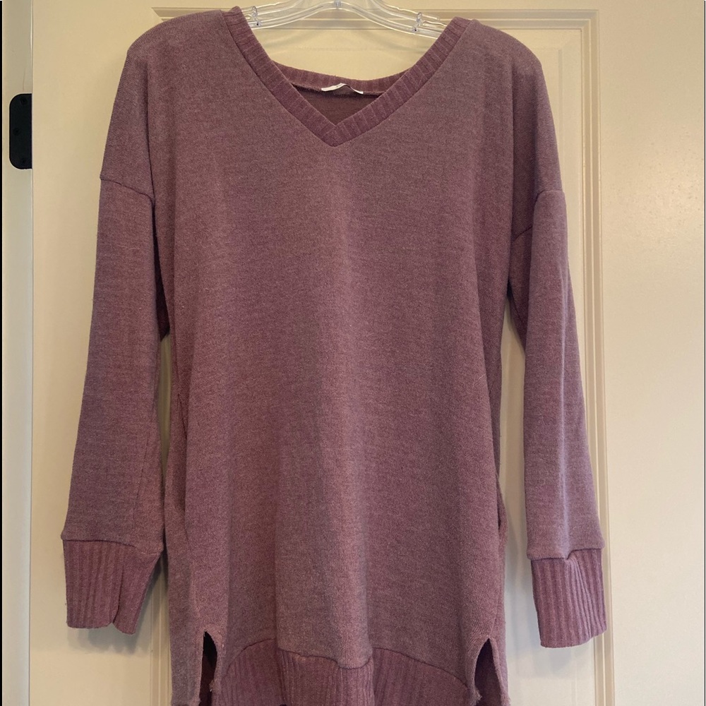 Long purple sweater